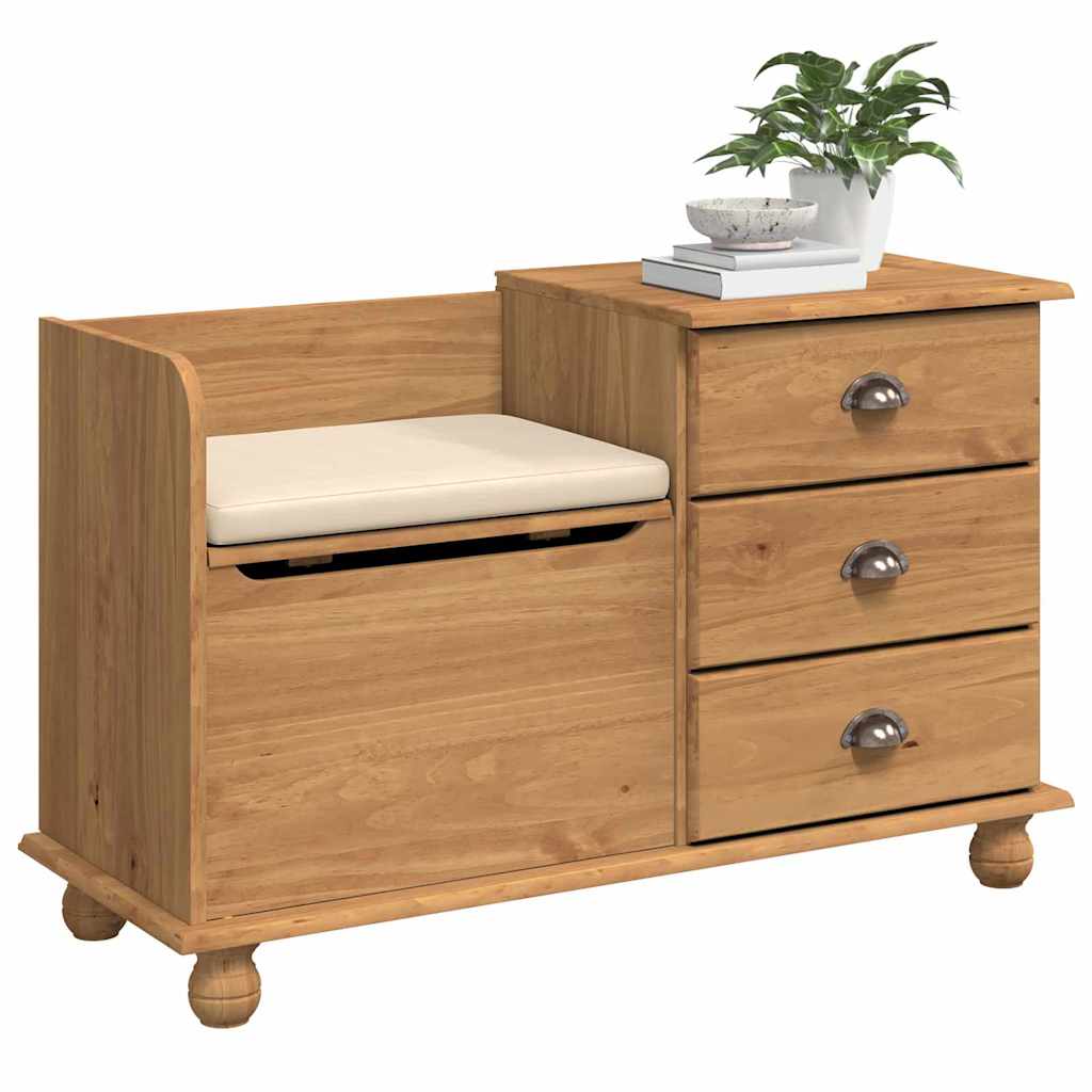 Storage Bench ASKIM Brown 100 x 39 x 62 cm Solid Pine Wood