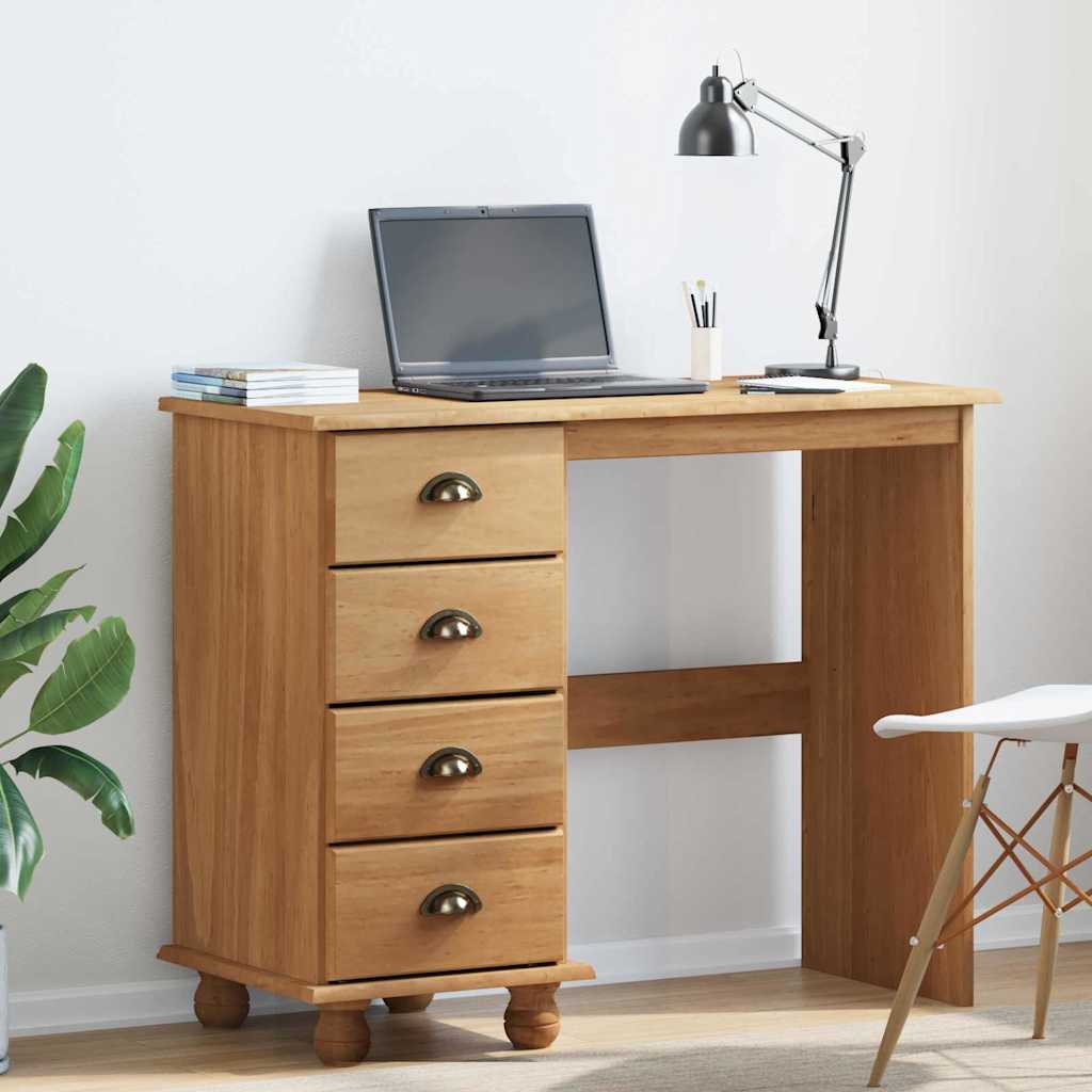 Writing Desk ASKIM Brown 95 x 40 x 75 cm Solid Pine Wood