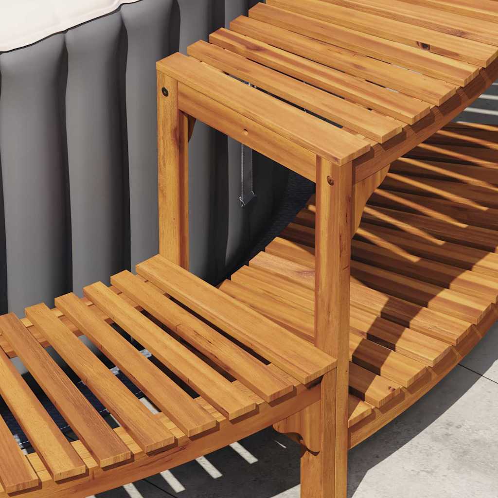 Hot Tub Surround Brown Ø255 x 55.5 cm Solid Acacia Wood