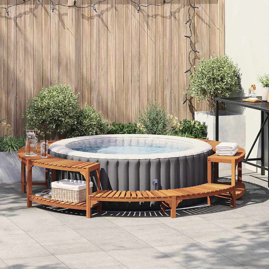 Hot Tub Surround Solid Acacia Wood Brown
