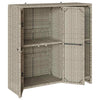Storage Cabinet with Storage with Door Light Grey Rattan