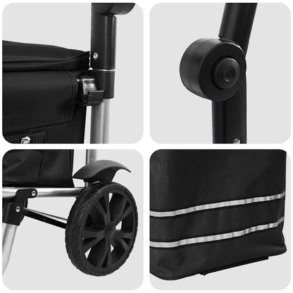 Shopping Trolley Black 36.5 x 46.5 x 100.5 cm Oxford fabric