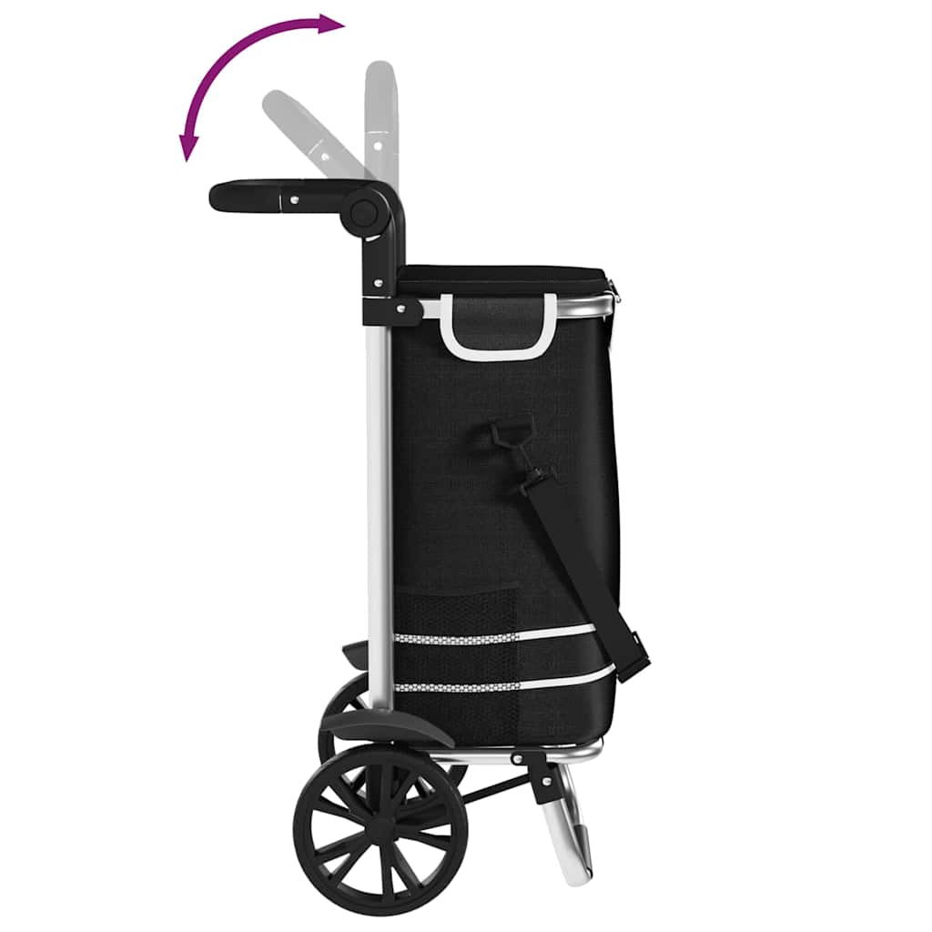 Shopping Trolley Black 36.5 x 46.5 x 100.5 cm Oxford fabric
