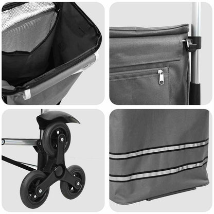 Shopping Trolley 1 Grey 47 x 39 x 100.5 cm Oxford fabric