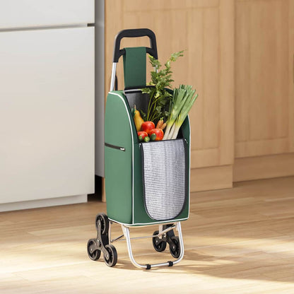 Shopping Trolley Folding Green 39.5 x 33 x 93 cm Oxford fabric
