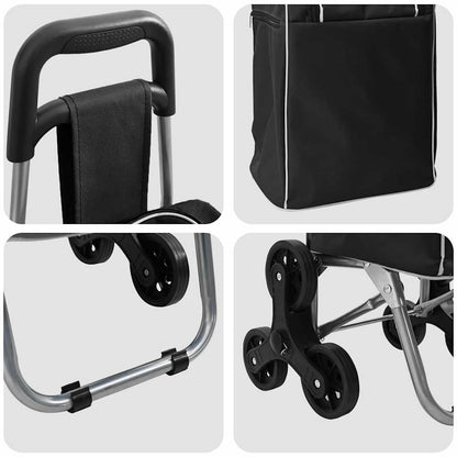 Shopping Trolley Folding Black 39.5 x 33 x 93 cm Oxford fabric