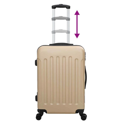 Suitcase with Lock 3 pcs Champagne 50 x 31 x 78 cm ABS Plastic
