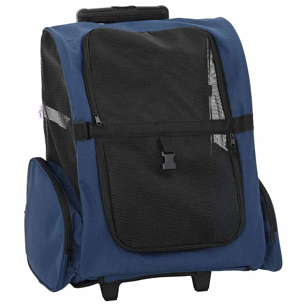 Pet Trolley 3-in-1 Design Blue 48x32x(57-106) cm Oxford Fabric