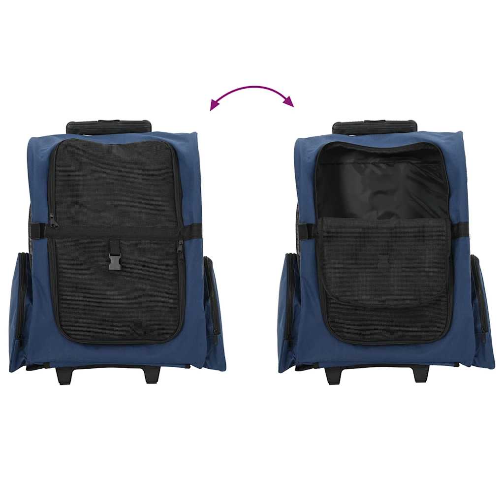 Pet Trolley 3-in-1 Design Blue 48x32x(57-106) cm Oxford Fabric