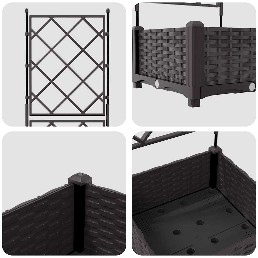 Garden Planter Brown 40 x 40 x 125.5 cm PP