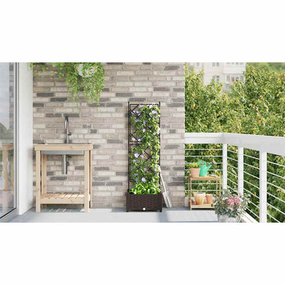 Garden Planter Brown 40 x 40 x 125.5 cm PP