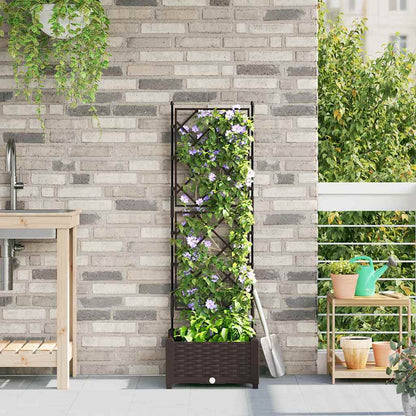 Garden Planter Brown 40 x 40 x 125.5 cm PP