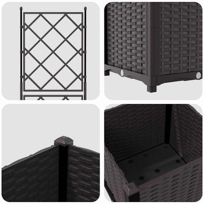 Garden Planter Brown 40 x 40 x 143 cm PP