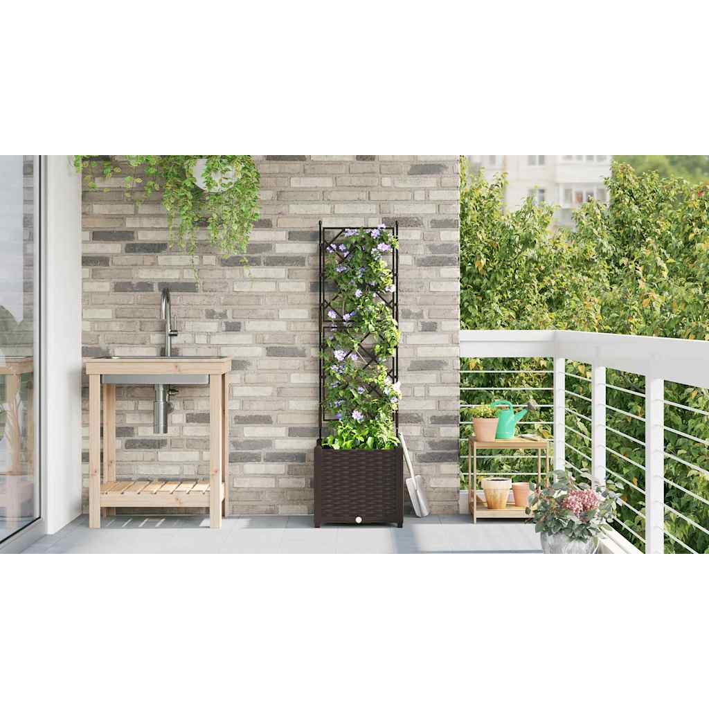 Garden Planter Brown 40 x 40 x 143 cm PP