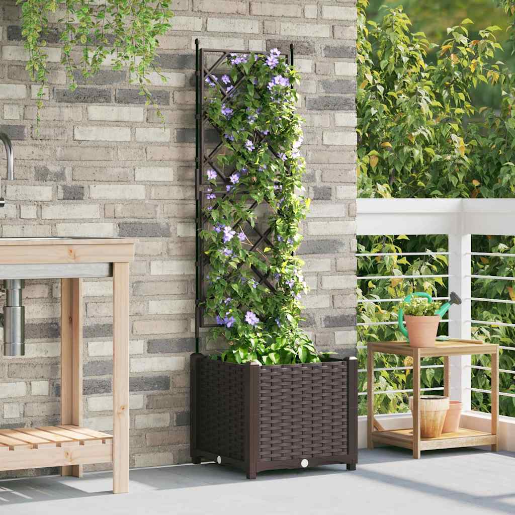 Garden Planter Brown 40 x 40 x 143 cm PP