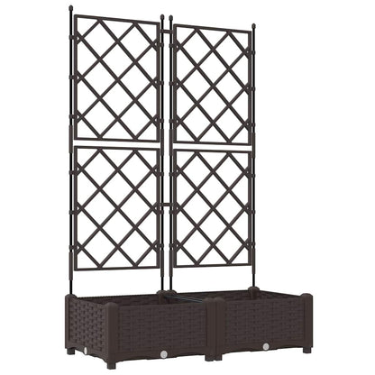 Garden Planter 2 pcs Brown 80 x 40 x 125.5 cm PP