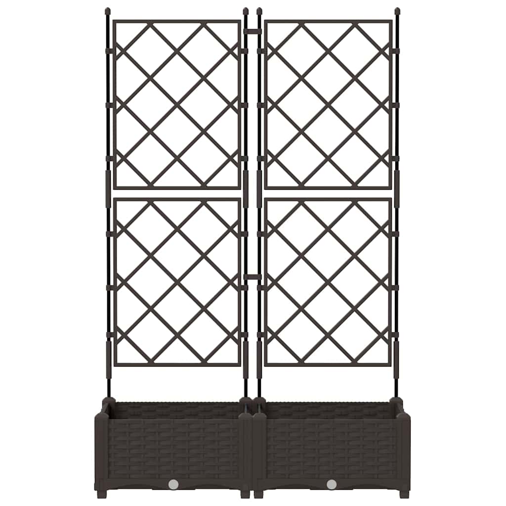 Garden Planter 2 pcs Brown 80 x 40 x 125.5 cm PP