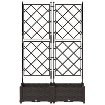 Garden Planter 2 pcs Brown 80 x 40 x 125.5 cm PP