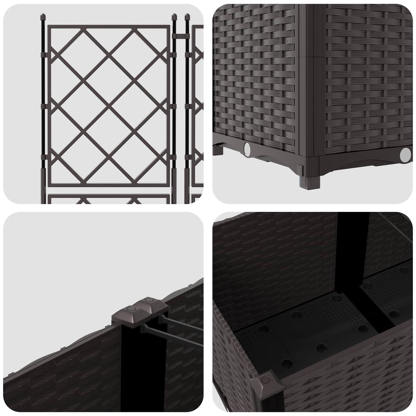 Garden Planter 2 pcs Brown 80 x 40 x 143 cm PP