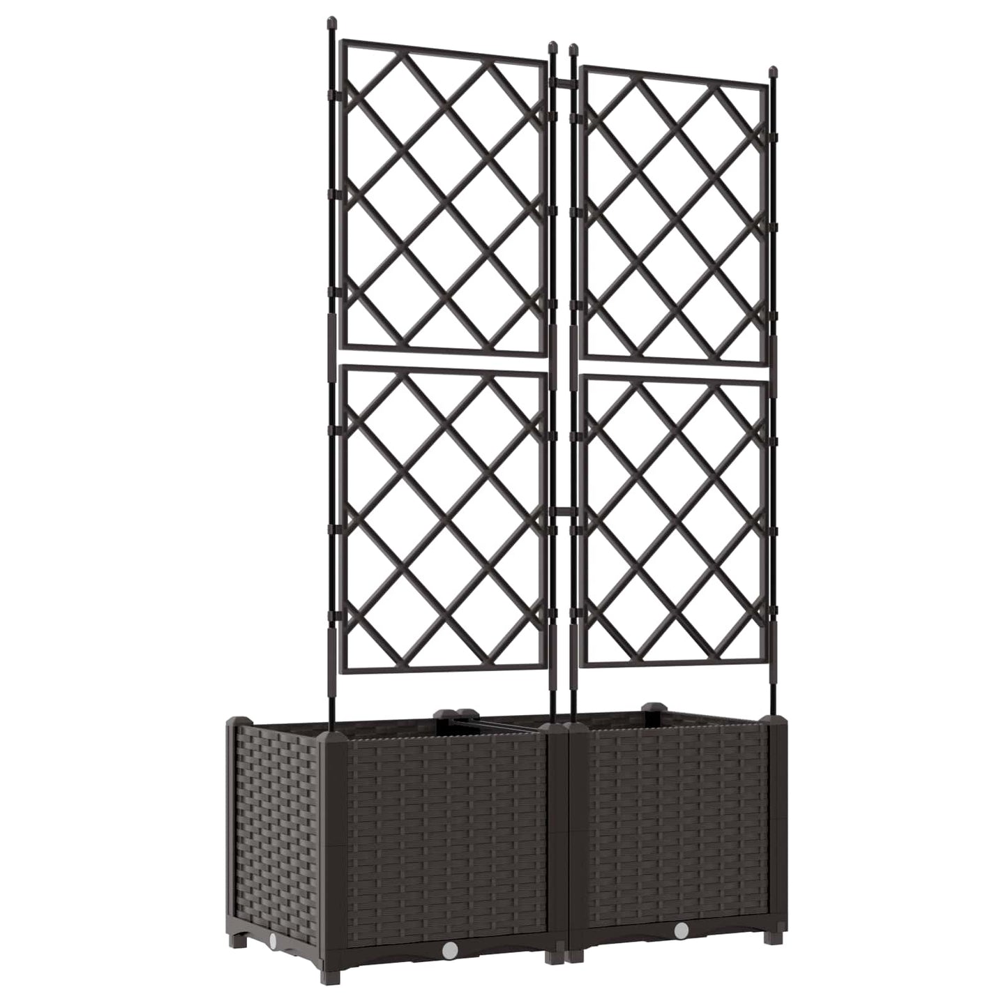 Garden Planter 2 pcs Brown 80 x 40 x 143 cm PP