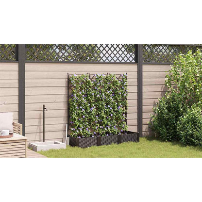 Garden Planter 3 pcs Brown 120 x 40 x 125.5 cm PP