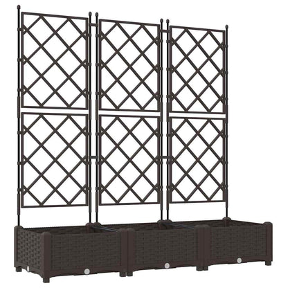 Garden Planter 3 pcs Brown 120 x 40 x 125.5 cm PP