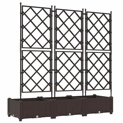 Garden Planter 3 pcs Brown 120 x 40 x 125.5 cm PP