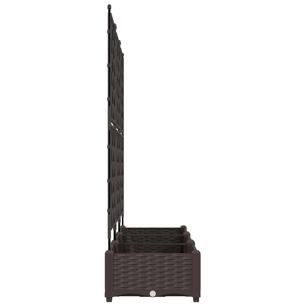 Garden Planter 3 pcs Brown 120 x 40 x 125.5 cm PP