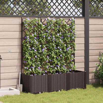 Garden Planter 3 pcs Brown 120 x 40 x 143 cm PP