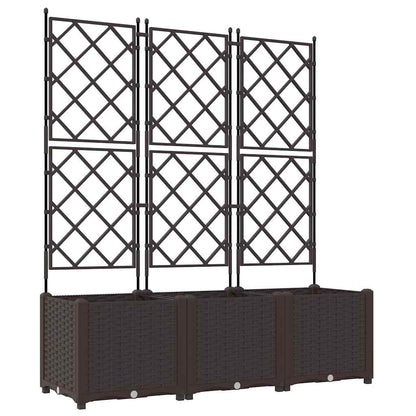 Garden Planter 3 pcs Brown 120 x 40 x 143 cm PP