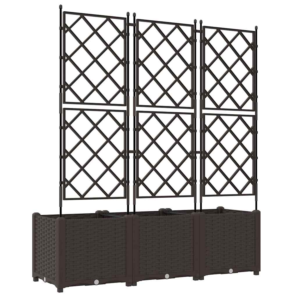 Garden Planter 3 pcs Brown 120 x 40 x 143 cm PP