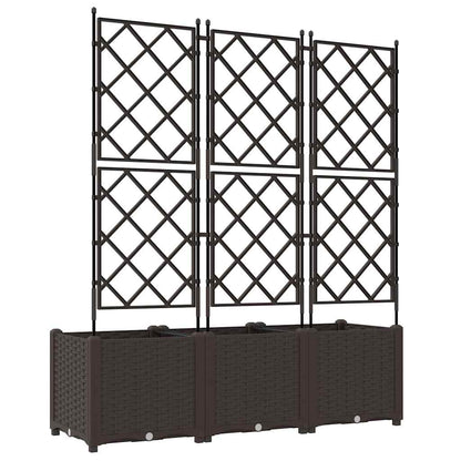 Garden Planter 3 pcs Brown 120 x 40 x 143 cm PP