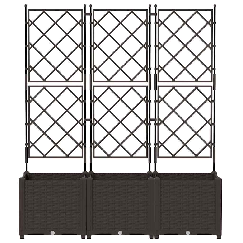 Garden Planter 3 pcs Brown 120 x 40 x 143 cm PP