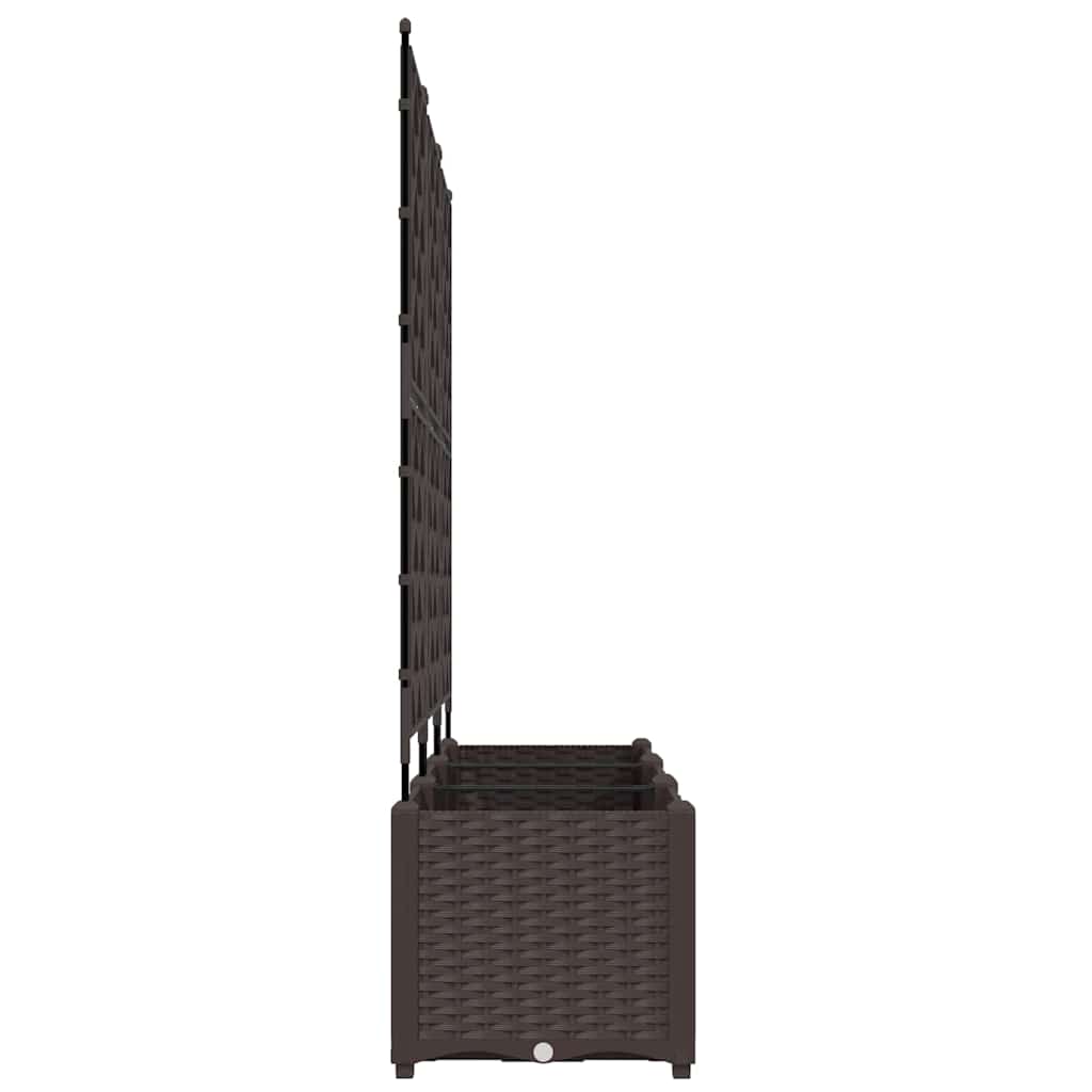 Garden Planter 3 pcs Brown 120 x 40 x 143 cm PP