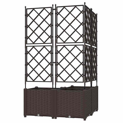 Garden Planter 3 pcs Brown 80 x 80 x 143 cm PP