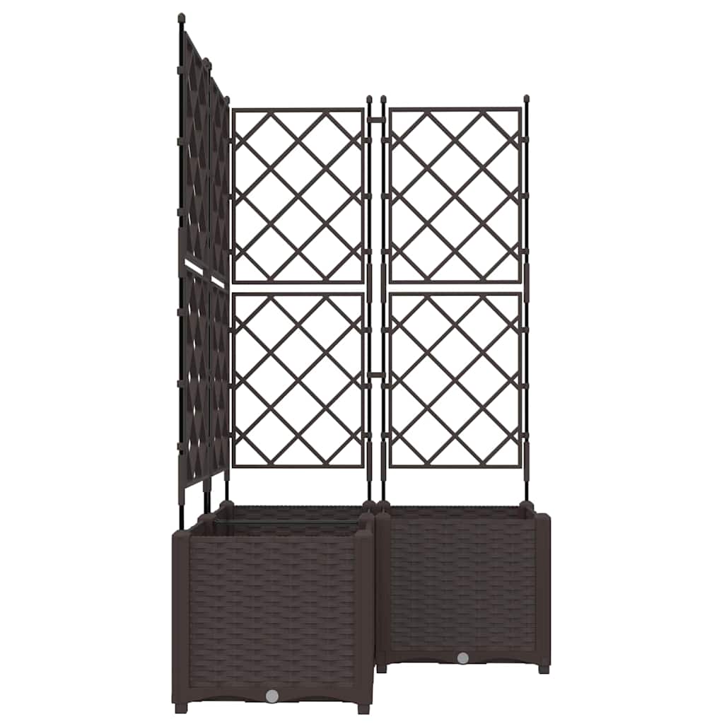 Garden Planter 3 pcs Brown 80 x 80 x 143 cm PP