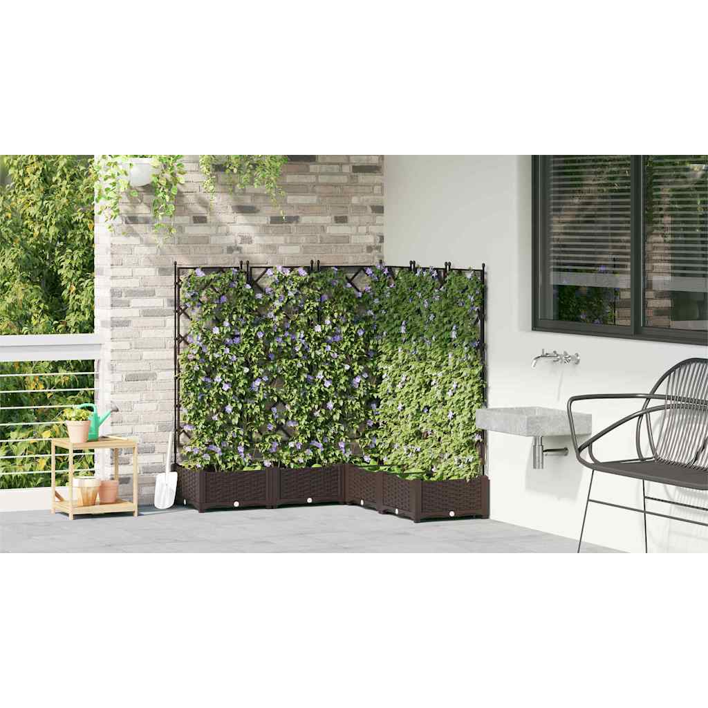 Garden Planter 5 pcs Brown 120 x 120 x 125.5 cm PP