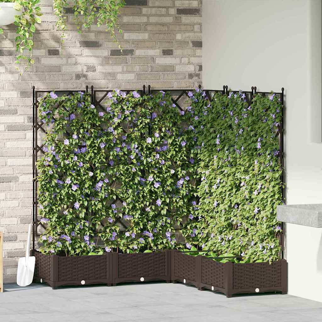 Garden Planter 5 pcs Brown 120 x 120 x 125.5 cm PP