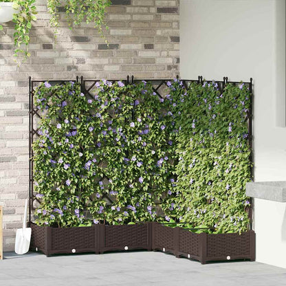 Garden Planter 5 pcs Brown 120 x 120 x 125.5 cm PP