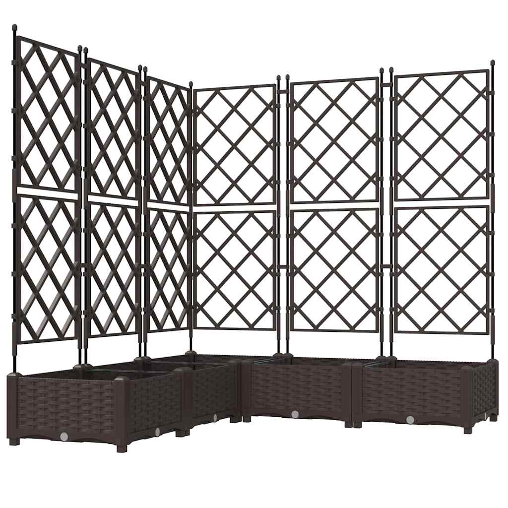 Garden Planter 5 pcs Brown 120 x 120 x 125.5 cm PP
