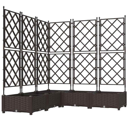 Garden Planter 5 pcs Brown 120 x 120 x 125.5 cm PP