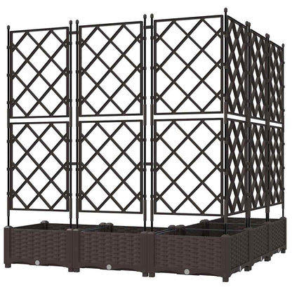 Garden Planter 5 pcs Brown 120 x 120 x 125.5 cm PP