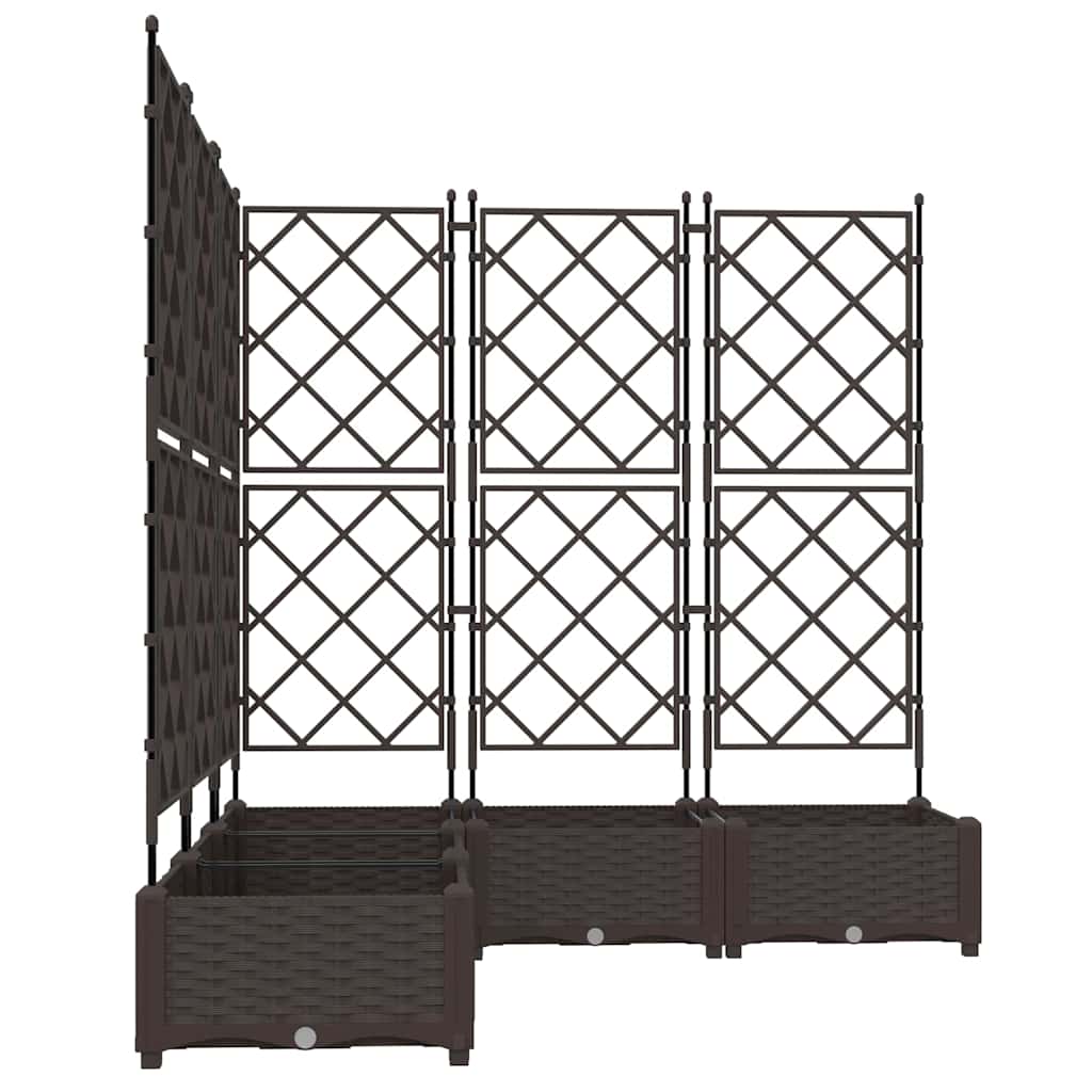 Garden Planter 5 pcs Brown 120 x 120 x 125.5 cm PP