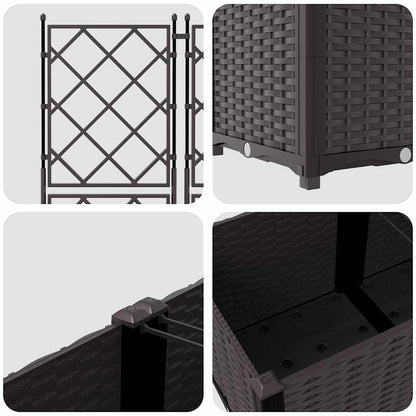 Garden Planter 5 pcs Brown 120 x 120 x 143 cm PP