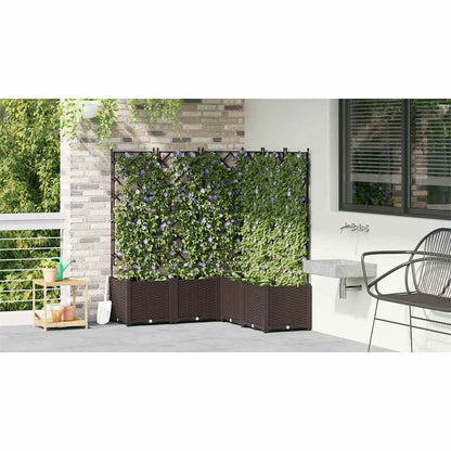 Garden Planter 5 pcs Brown 120 x 120 x 143 cm PP