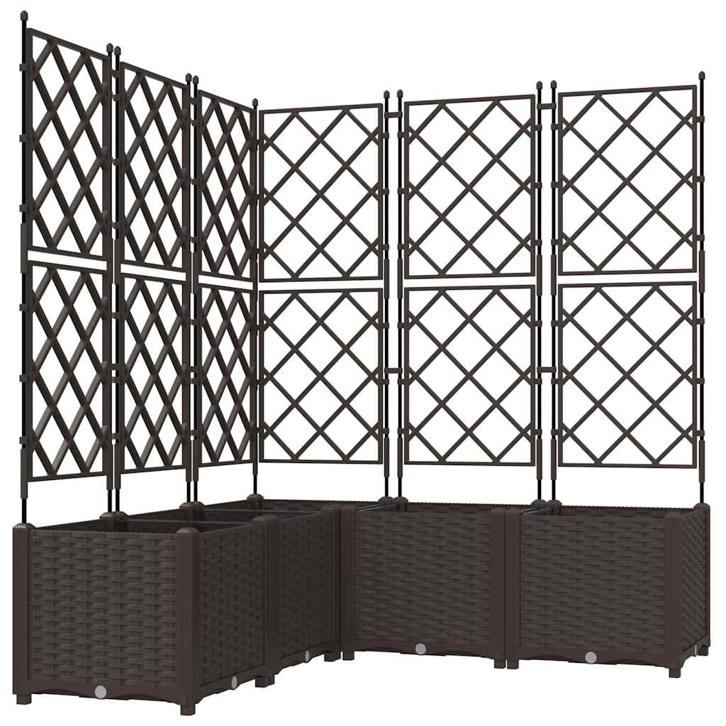 Garden Planter 5 pcs Brown 120 x 120 x 143 cm PP