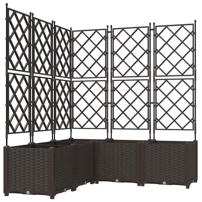 Garden Planter 5 pcs Brown 120 x 120 x 143 cm PP
