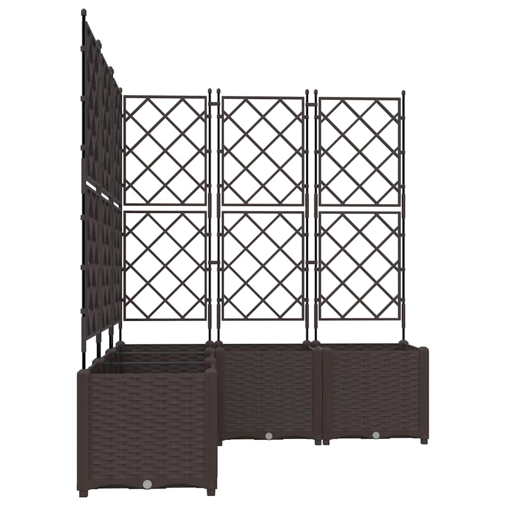 Garden Planter 5 pcs Brown 120 x 120 x 143 cm PP