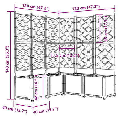 Garden Planter 5 pcs Brown 120 x 120 x 143 cm PP