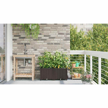 Garden Planter 2 pcs Brown 80 x 40 x 37.5 cm PP